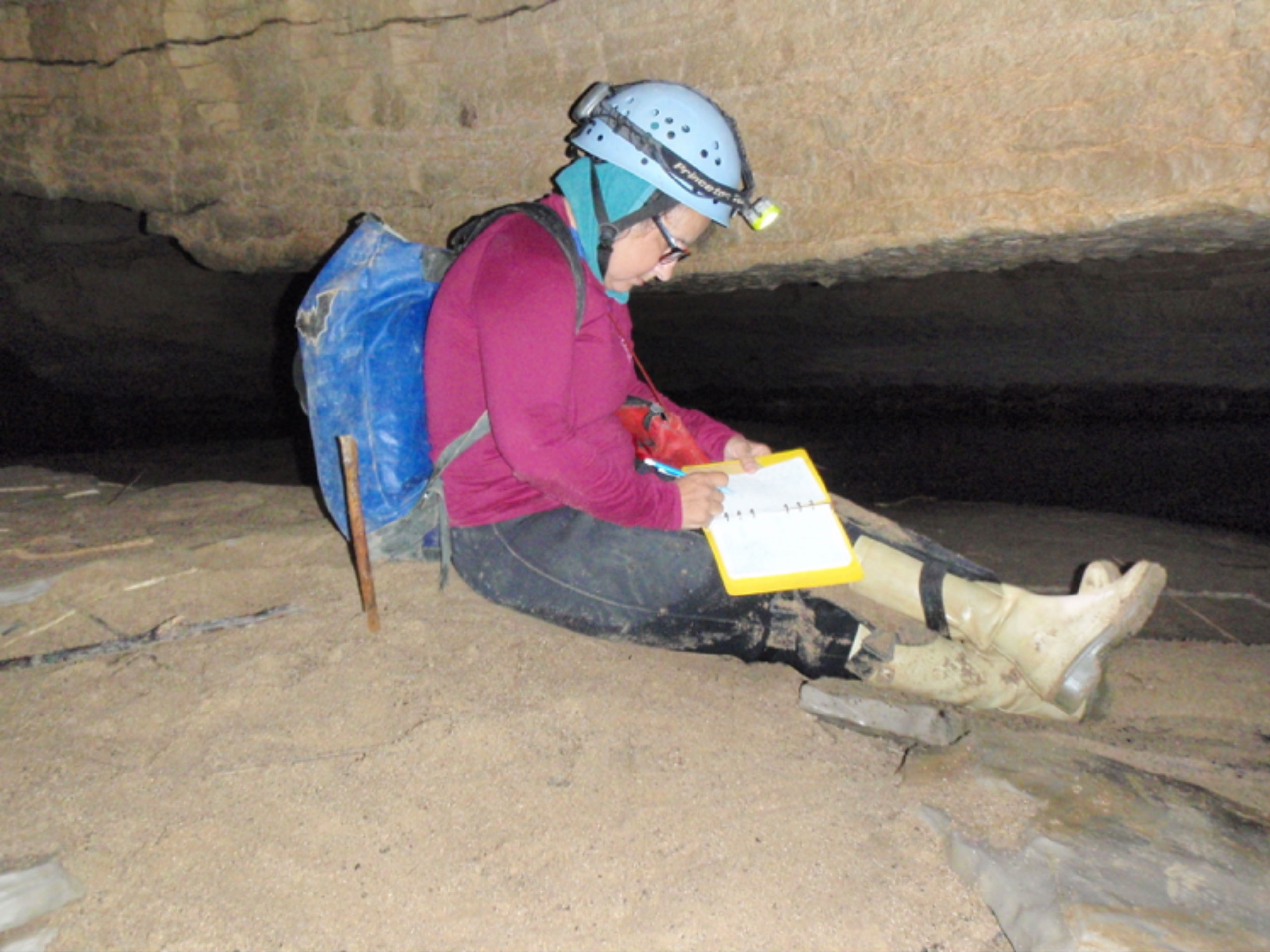 Pat Kambesis mapping Sequatchie Cave